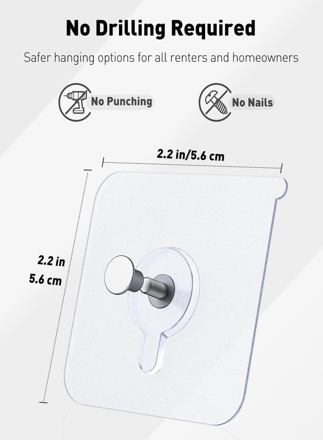 CentraLit خطافات جدارية ذاتية اللصق من سنتراليت للتعليق، شفافة ومقاومة للماء، تركيب بدون حفر، عبوة من 20 قطعة، للحمام والمطبخ شديد التحمل، معلقات جدارية، أدوات مطبخ، (20 قطعة) - Image 2